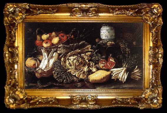 framed  SALINI, Tommaso Still-life with Fruit, Vegetables and Animals f, ta009-2